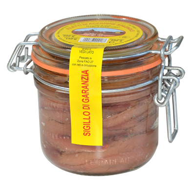 Filetti di acciughe 250 g olio di oliva ermetico